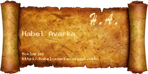Habel Avarka névjegykártya